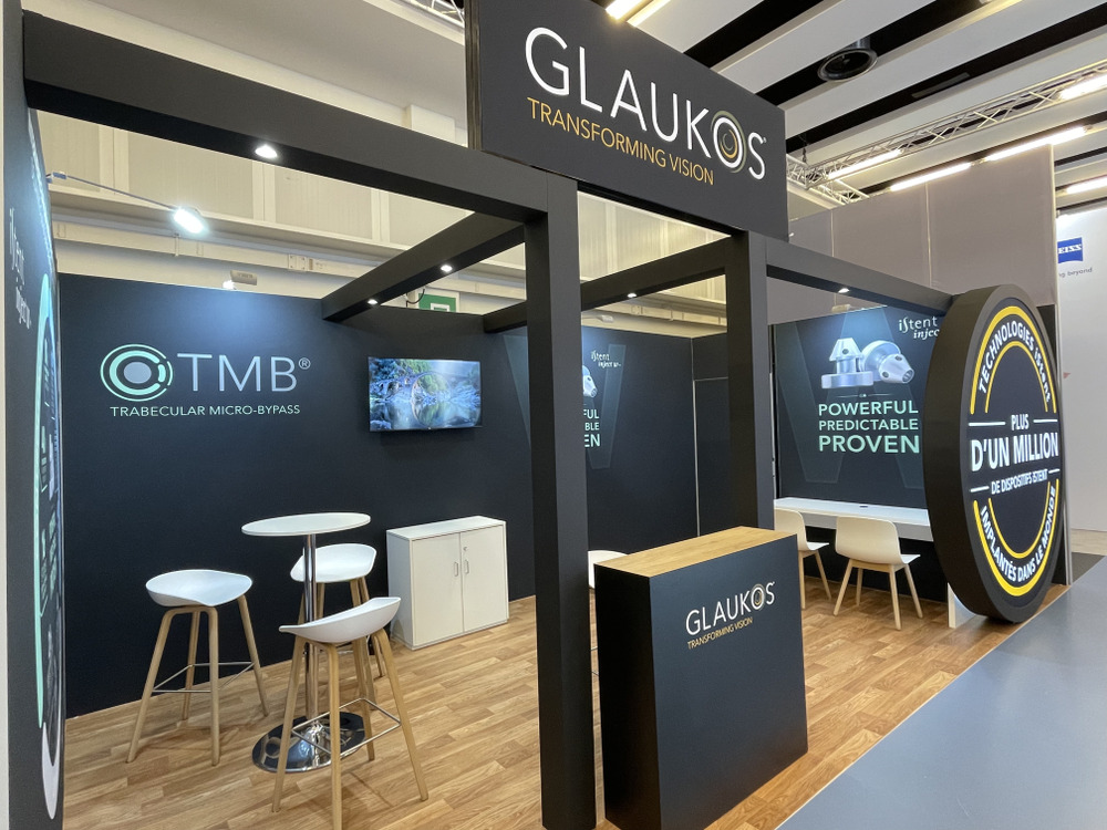 Stand sur mesure Glaukos OB Brussels congrès ophtalmologique
